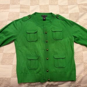 Vibrant Green Cardigan with Button Details
